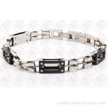 Partial PVD Black Fashion Bracelets for Women , Chain Link